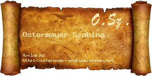 Ostermayer Szabina névjegykártya